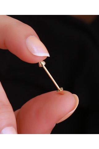 14 Ayar Altın Ok Kaş Piercing Sarı Altın