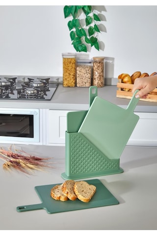 4 Parça Standlı Kesme Tahtası Seti - Ekmek/ Et/ Sebze Kesme Tahta