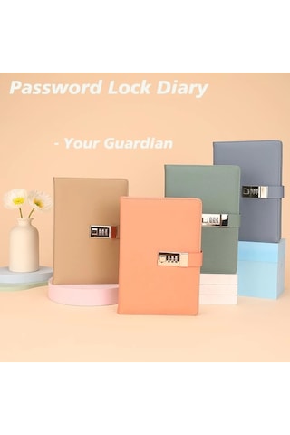 Kilitli Ajanda Günlük Not Defteri Notebook Açık Kahverengi İthal Ürün Kahve