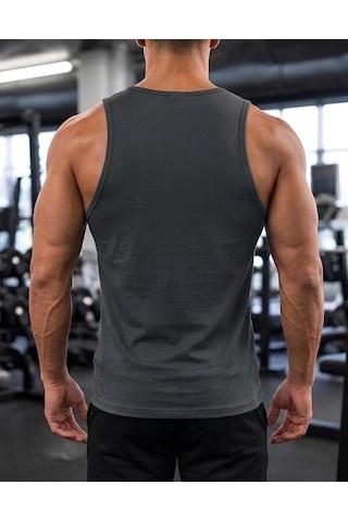 Sapeur Erkek Sporcu Atlet - Nefes Alabilir Fit Kesim, Gym & Fitness Tanktop Gri
