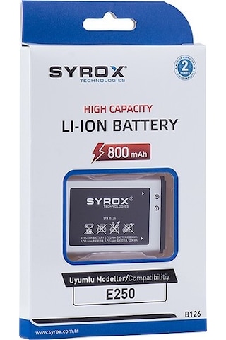 Syrox SYX-B126 E250 Batarya