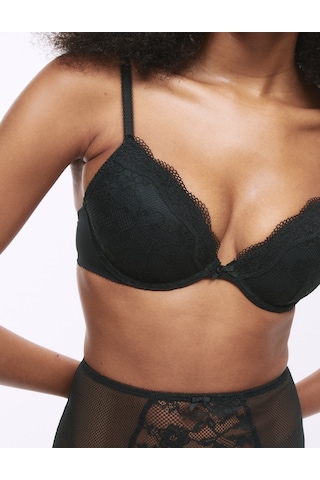 Marks & Spencer Dantelli Balenli Plunge Sütyen T33000318 Siyah