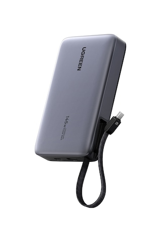 Ugreen Nexode 20.000 Mah 145 W Dahili Usb-c Kablolu Hızlı Şarj Powerbank, 55992b Gri