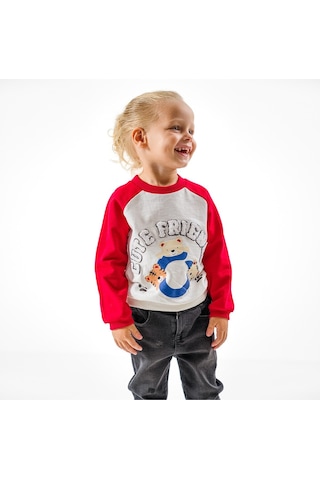 Overdo Kids Erkek Çocuk Uzun Kollu Sweatshirt Kırmızı