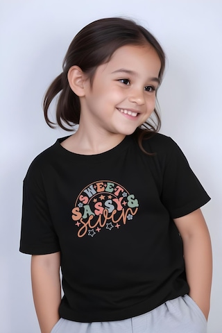 Fyk Kids Kız Çocuk Sweat Sassy Baskılı Tişört Siyah