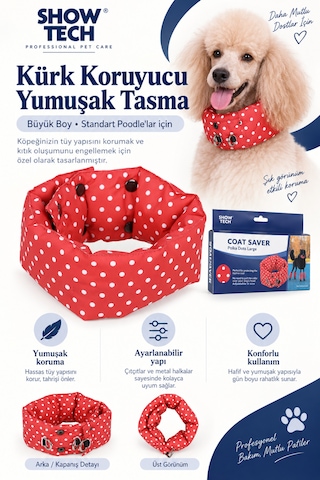 Showtech Köpek Kürk Koruyucu Kıtık Oluşumunu Engelleyeci Yumuşak Tasma Büyük Boy