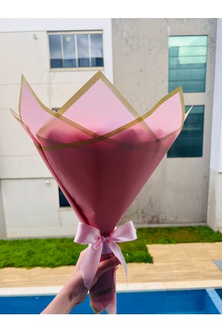 Pembe Aynalı Gül Buketi Çiçek Açık Pembe