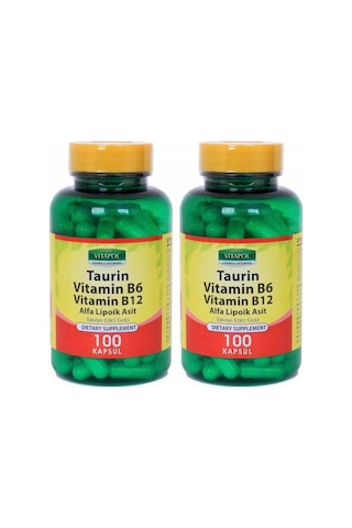 Vitapol Taurin 500 Mg Vitamin B6 Vitamin B12 2X100 Kapsül
