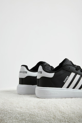 Tonny Black Rahat Kalıp Nefes Alabilen Bağcıklı Sneaker Çocuk Unisex Siyah Beyaz Sneaker Tbtmkd070 Siyah - Beyaz