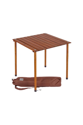 Bag The Joy 60 x 60 x 55 CM Ahşap Katlanır Kamp Masası - Kahverengi
