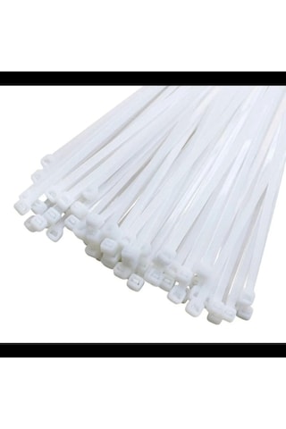 Pemsan Klips Kablo Bağı 3,6x370 Beyaz 100 Adet Kablo Cırtı