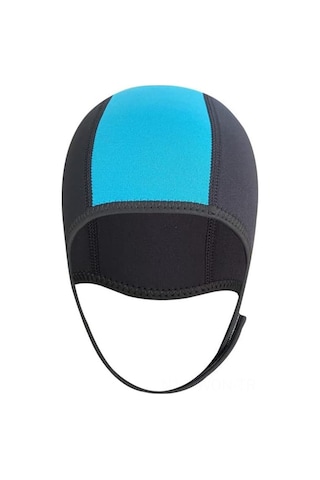 Neevoyu Profesyonel Nylon+neopren Su Aktivitesi Kaskı - Isı Sağlar, Kulakları Korur - Dalış, Yüzme, Sörf İçin Mavi-siyah Çok Renkli