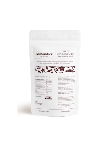Almondier Kırık Çiğ Badem İçi 1 KG