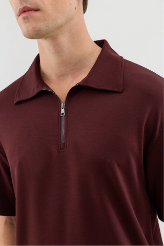 Antioch Polo Yaka Basic T-shirt Bordo