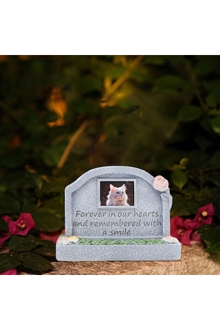 Homyl Evcil Hayvan Anıt Anıtı Reçine Kedi Mezar Taşı Kayıp Altın