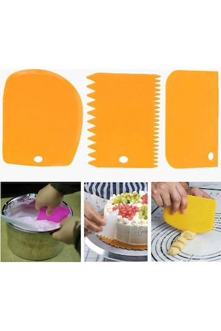 Hamur Şekillendirici Kesici Kazıyıcı Pasta Kek Dekorasyon Seti Bx40 Ahşap - Şeffaf