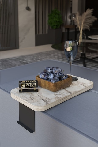 Yan Sehpa Ayarlanabilir Tepsi Dikdörtgen Dekoratif Modern Yatay Dikey Koltuk Sehpası Efes Beyaz Mermer Desen