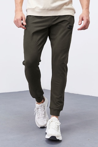 Tommy Life Haki Fermuar Cepli Dar Kalıp Jogger Erkek Eşofman Alt - 84343 Haki