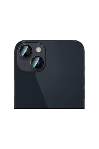 Apple Uyumlu iPhone 14 Caseworld Alloy Serisi Oleofobik Anti Reflective Kamera Lens Koruyucu Siyah