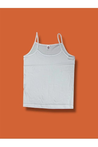 Ekonomik İnce Askılı Kız Çocuk Pamuklu Atlet 6'lı Paket Beyaz