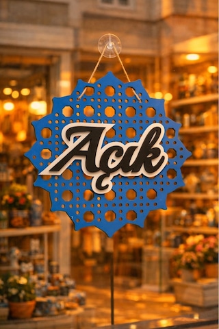 Rattan 5 Katmanlı Model Açık-kapalı Tabelası - Saks