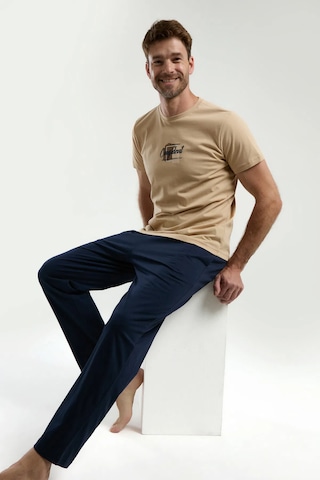 Arnetta 3326 Kısa Kol Erkek Pijama Takımı Bej