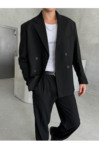 Erkek Oversize Rahat Kalıp Kruvaze Takım Elbise 001