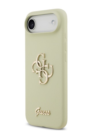 Apple Uyumlu iPhone 17 Air Kılıf Guess Lisanslı Grained Yazı Logolu Kapak Yeşil Yeşil