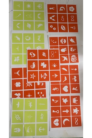 Simli Dövme Glitter Tattoo Kit 10 Tüp Sim 100 Şablon Hediyeli