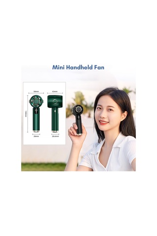 Konesam Siyah Taşınabilir Turbo El Vantili 5 Hızlı Led Ekranlı Düşük Gürültülü Dahili Li-poly Pil Siyah