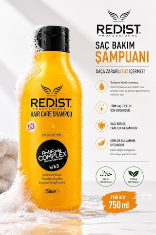 Redist Tuzsuz Şampuan 750 Ml Nazik Temizlik Ve Canlı Görünüm Tüm Saç Tipleri
