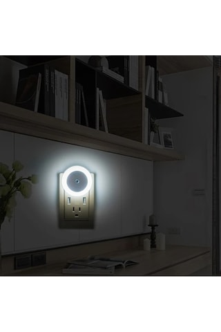 Maxaccess 1/2 Adet Otomatik Sensörlü Dokunmatik Gece Lambası, Amerikan Fiş, Beyaz Işık