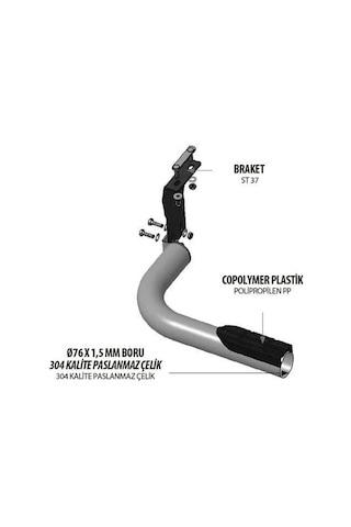 Toyota Hilux Arka Basamak Q76 Siyah 2015 Ve Sonrası