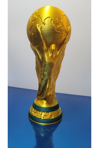 25 Cm Dünya Kupası Futbol Kupası Dekoratif Biblo Altın Renk Ev & Ofis Hediyelik