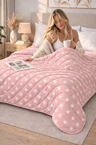 Laila Kapitone Pamuklu Çift Kişilik 200 X 230 Cm Çok Amaçlı Yatak Örtüsü / Pike Pudra