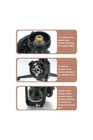 Tongxida Katlanır Alüminyum Tripod Gaz Sobası Adaptörü-siyah Siyah Siyah
