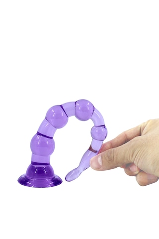 X-sense 7 Boğumlu Mor Yumuşak Esnek Jel Anal Plug