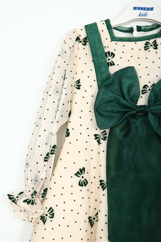 Xo Kids Kız Çocuk Elbise 3-7 Yaş 2558 Yeşil