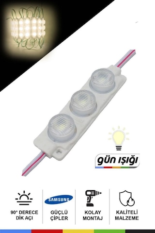 Dc 12v 3w Gün Işığı Modül Parmak Led Su Geçirmez Tabela Aydınlatma Dekoratif Led Modül 10 Adet