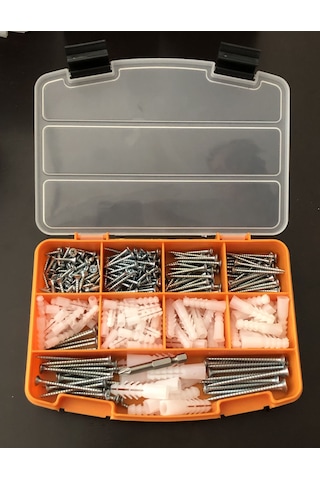 327 Parça 13 Çeşit Vida Seti, Dübelli Sunta Vidası,takım Çantalı