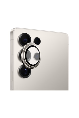 Safeus Safir Temperli Kamera Lens Koruyucu, Samsung Galaxy S25 Ultra İle Uyumlu Gri