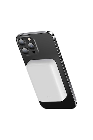 Benks MP03 10000 mAh Magsafe Magnetic Powerbank 10W Kablosuz Taşınabilir Hızlı Şarj Cihazı - ZORE-219875 Beyaz