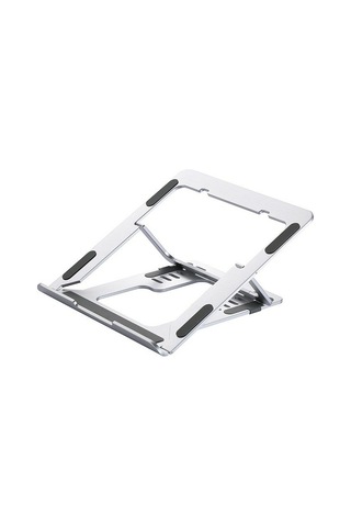 D24-3 Alüminyum Alaşımlı Dizüstü Bilgisayar Soğutma Standı Katlanabilir Masaüstü Yüksekliği Ayarlanabilir Dizüstü Bilgisayar Braketi - Gümüş