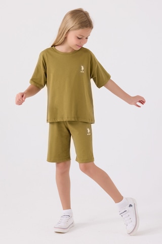 U.S. Polo Assn. Kız Çocuk Yeşil Bermuda Takım Us1848-c-v63 Yeşil