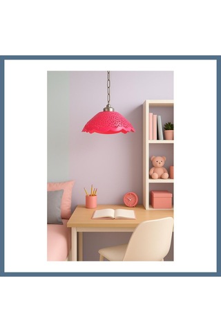 Buradabulabilirsin Fuşya Akrilik Avize Soft Pembe Modern Aydınlatma 35x35x12 Cm Bbz