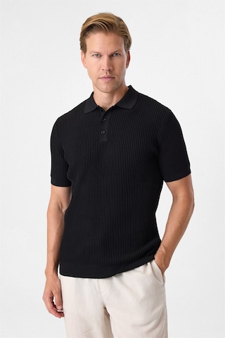 Back And Bond Regular Fit Siyah Düğmesiz Polo Yaka Triko Tişört