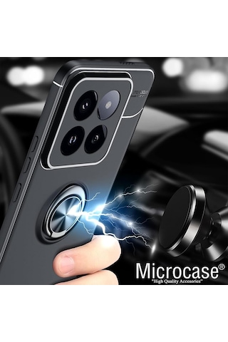 Xiaomi 14 Global Focus Yüzük Standlı Silikon Kılıf Al3363