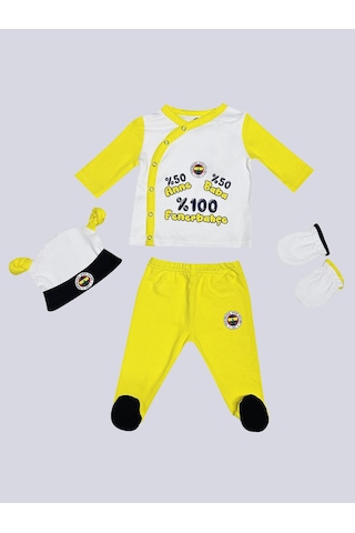 Bebek %100 Fenerbahçe Hastane Çıkışı Beyaz - Sarı