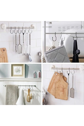 Dianziye Siyah Dolap Dönüşümlü Kanca Seti Çanta Ve Aksesuar İçin 12 Adet Dayanıklı Kauçuk Kaplama İle 5 İnç Uzunlukta Çift Açık Bölmeli