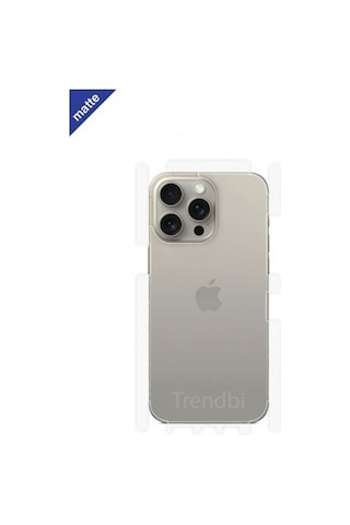 Apple iPhone 15 Pro Max Uyumlu Mat Arka Ve Yan Koruyucu Poliüretan Film